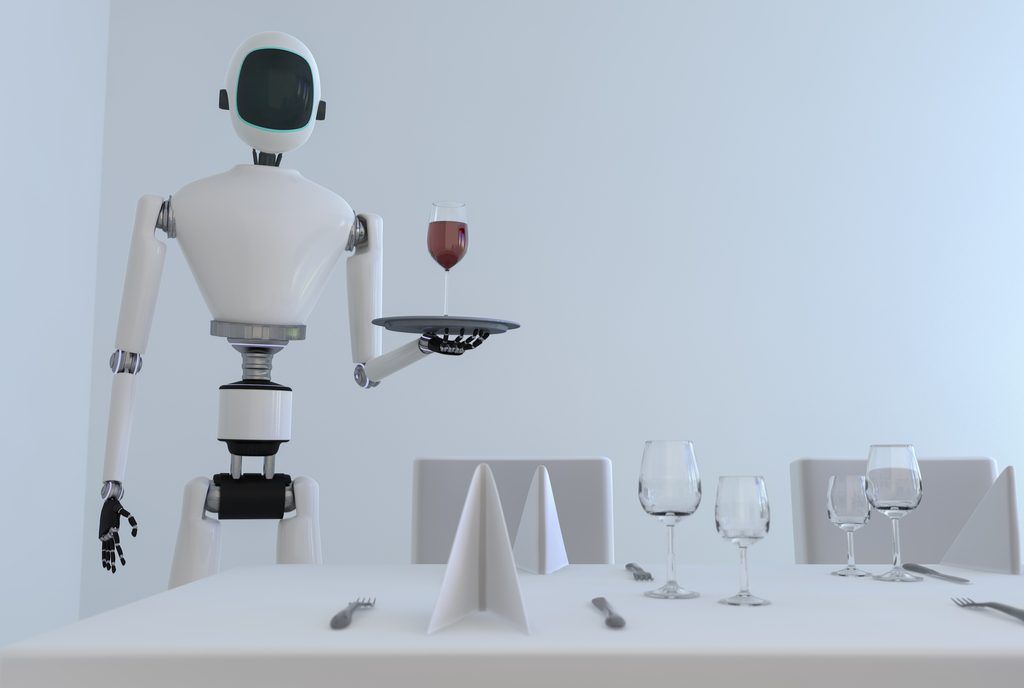 Robot podáva víno za 100 rokov