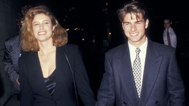   Mimi Rogers y Tom Cruise en el estreno de"Someone to Watch Over Me" in 1987