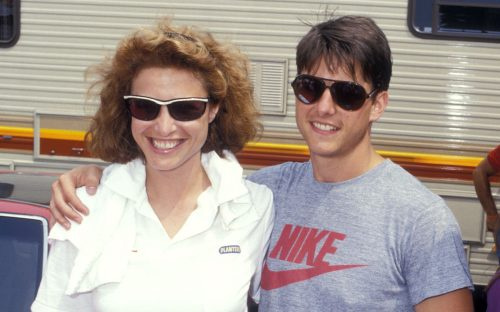   Mimi Rogers y Tom Cruise en el Sexto Gran Premio Anual de Autos Deportivos de Pocono en 1987