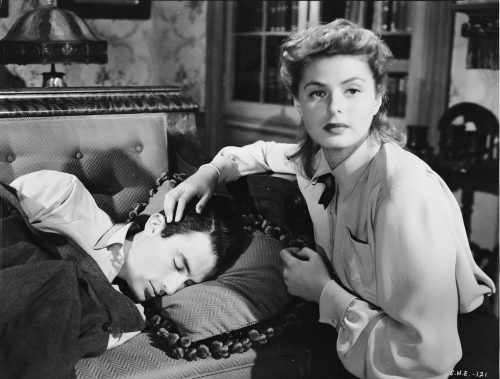   Gregory Peck e Ingrid Bergman no set de"Spellbound"