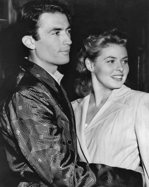   Gregory Peck și Ingrid Bergman pe platourile de filmare ale"Spellbound"