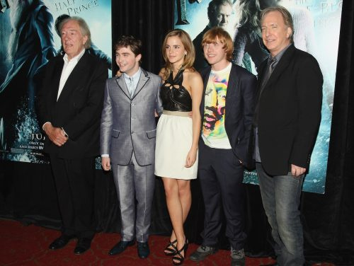   Michael Gambon, Daniel Radcliffe, Emma Watson, Rupert Grint y Alan Rickman en el estreno de"Harry Potter and the Half-Blood Prince" in 2009