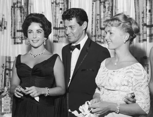   Елизабет Тейлър, Еди Фишър и Деби Рейнолдс в Лас Вегас около 1958 г.