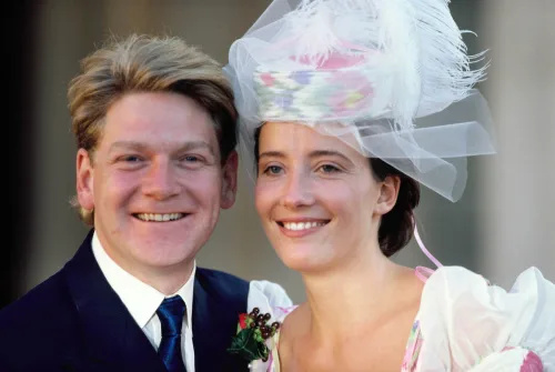   کینتھ براناگ اور ایما تھامسن اپنی شادی کے دن 20 اگست 1989 کو لندن میں