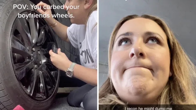 Sieviete izmanto lētu nagu laku, lai segtu pēdas pēc sadursmes ar sava drauga automašīnu