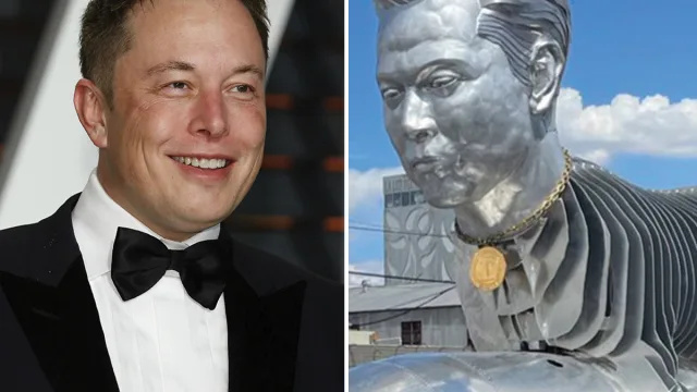 Elon Musks fans bruker $600 000 for hans bisarre monument som ser ut som en geit med et menneskehode som rir på en rakett