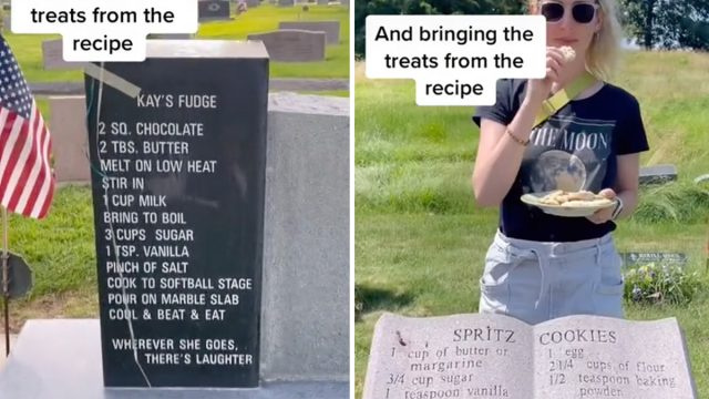 Mujer que cocina 'recetas para lápidas' se vuelve viral