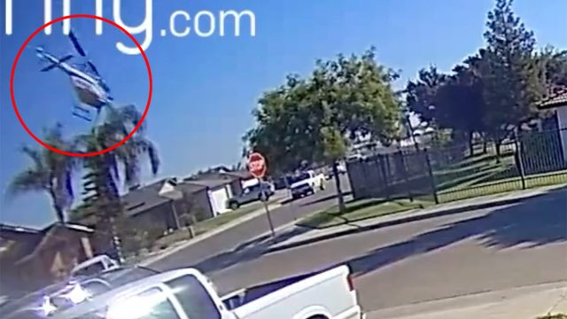 Видео от камерата на звънеца показва момент, в който хеликоптер се разбива в двора