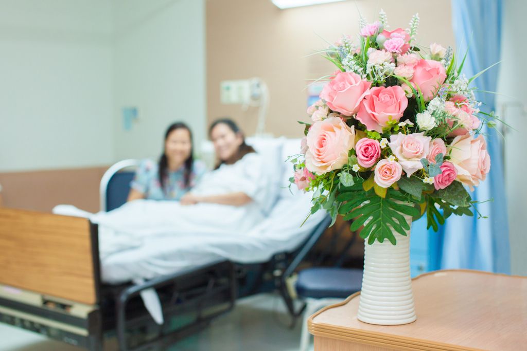 flores en el hospital