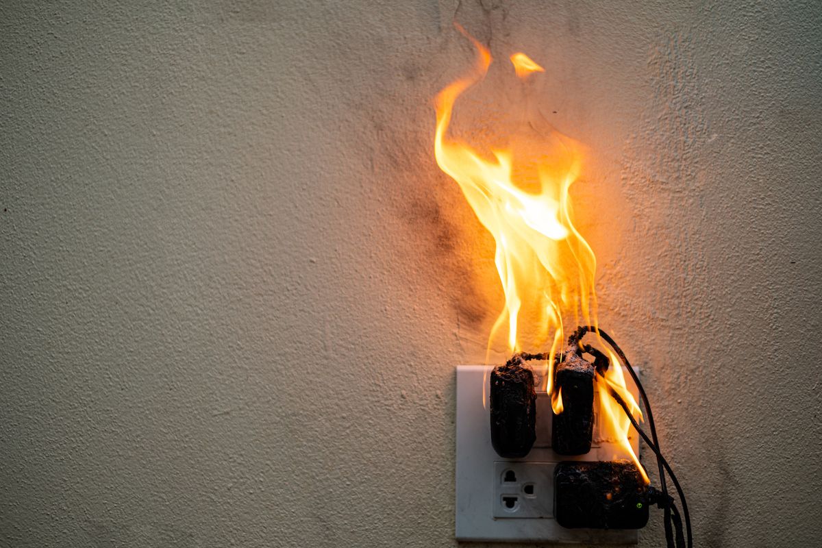 outlet terbakar
