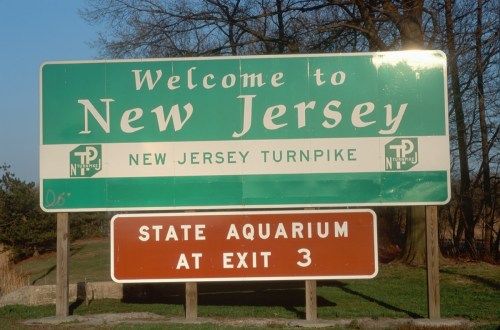 New Jersey State välkomstskylt, ikoniska statliga foton