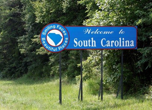 Dobrodošli znak države Južne Karoline, ikonične državne fotografije