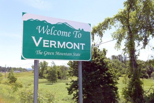 Welkomstbord van de staat Vermont, iconische staatsfoto