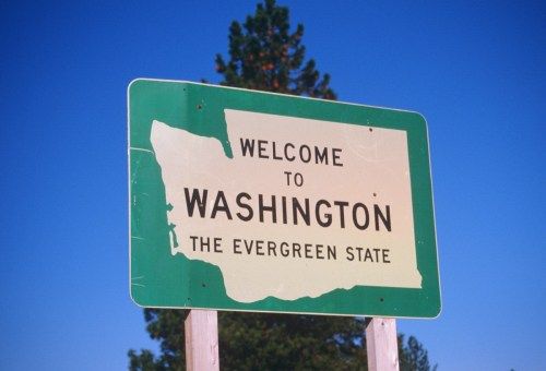 Washington State Willkommensschild, ikonische Staatsfotos