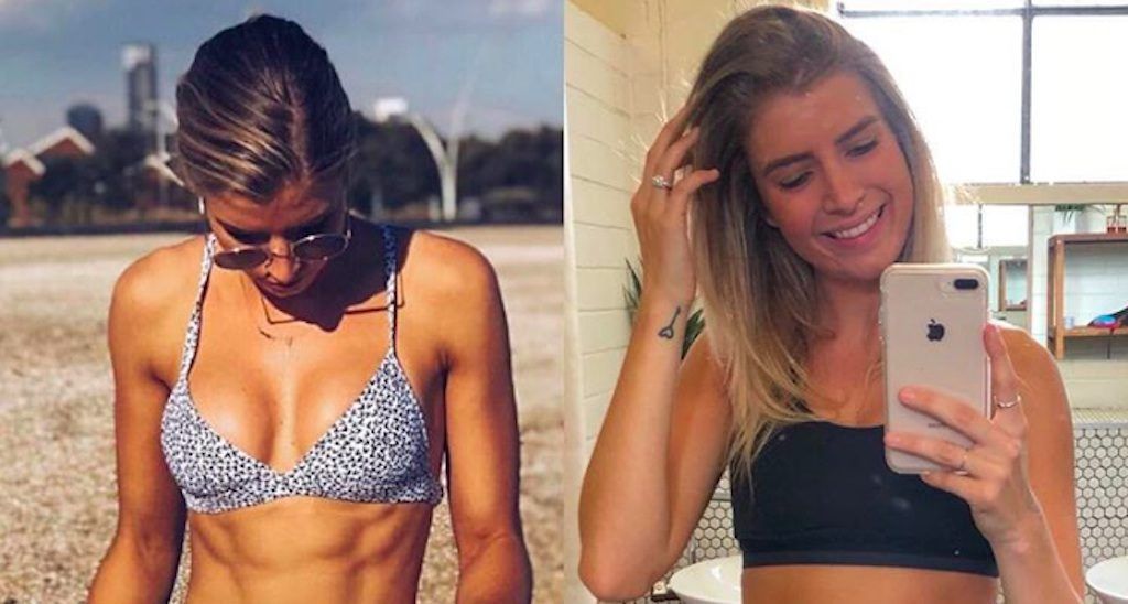 Beck Jackson, influyente de fitness, publica fotos de antes y después del aumento de peso.