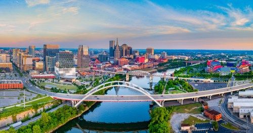 De skyline van Nashville, Tennessee