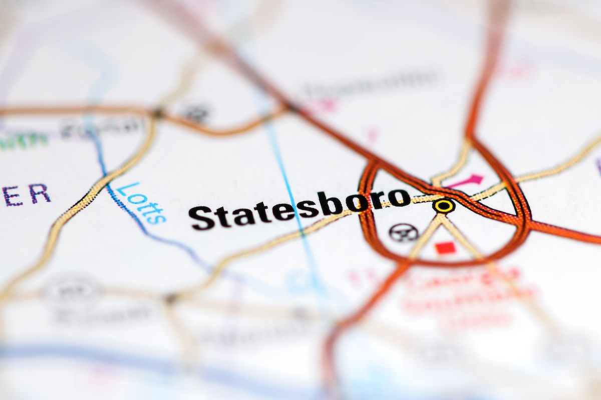 mappa di statesboro, georgia
