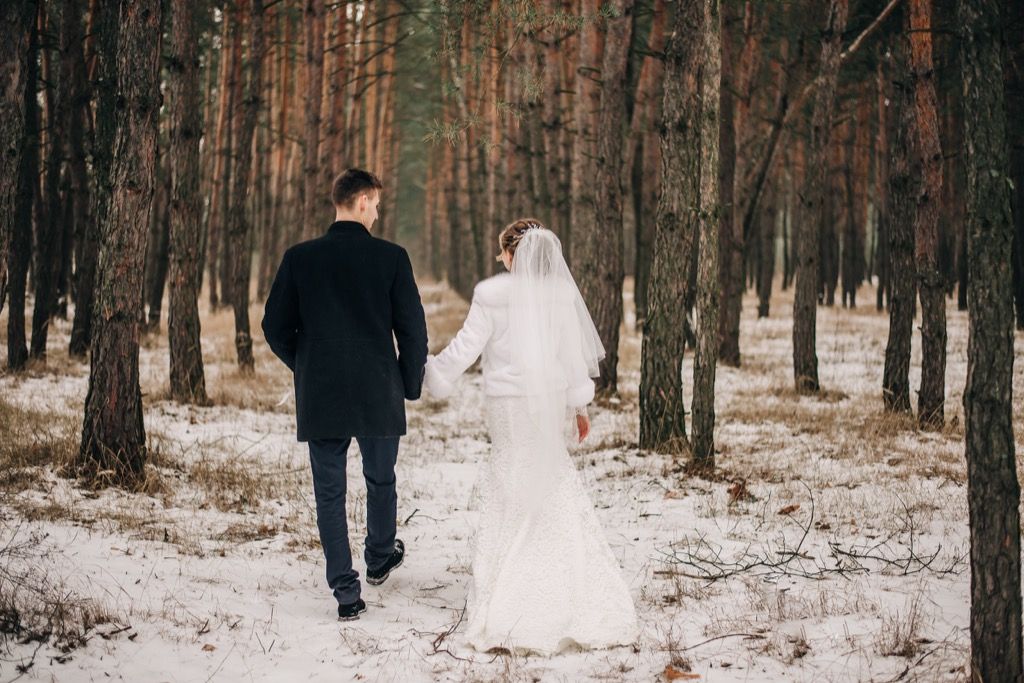 žiemos miško vestuvės - tai amžius, kai dauguma žmonių tuokiasi kiekvienoje JAV valstijoje