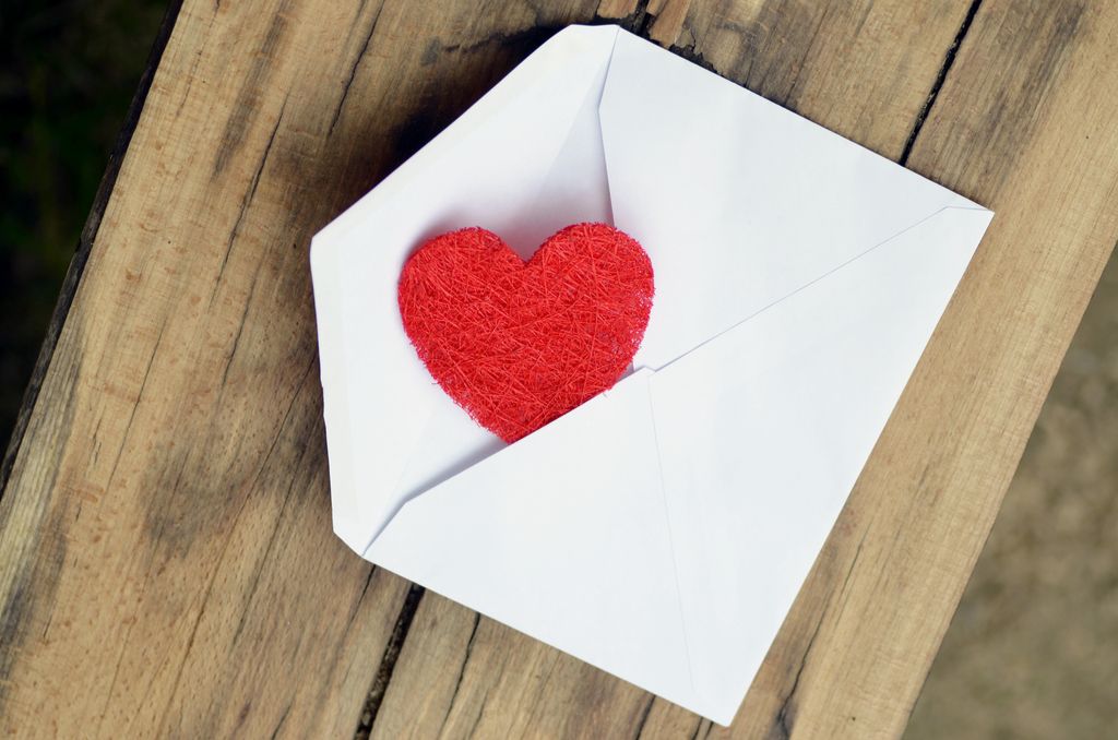 Envelope com um Coração dos Namorados