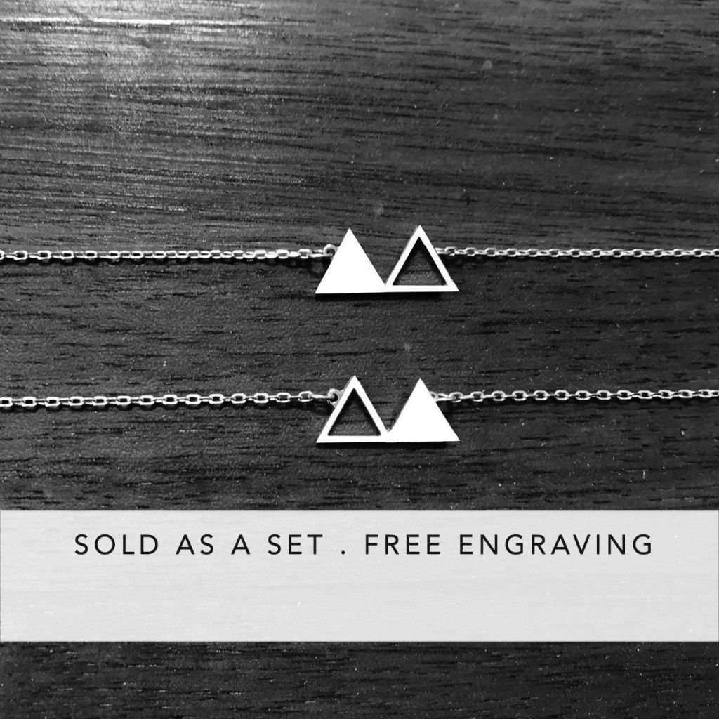 ogrlice iz srebrnega trikotnika, darila za najboljše prijatelje