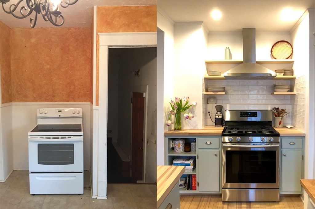 doma pred in po kuhinji