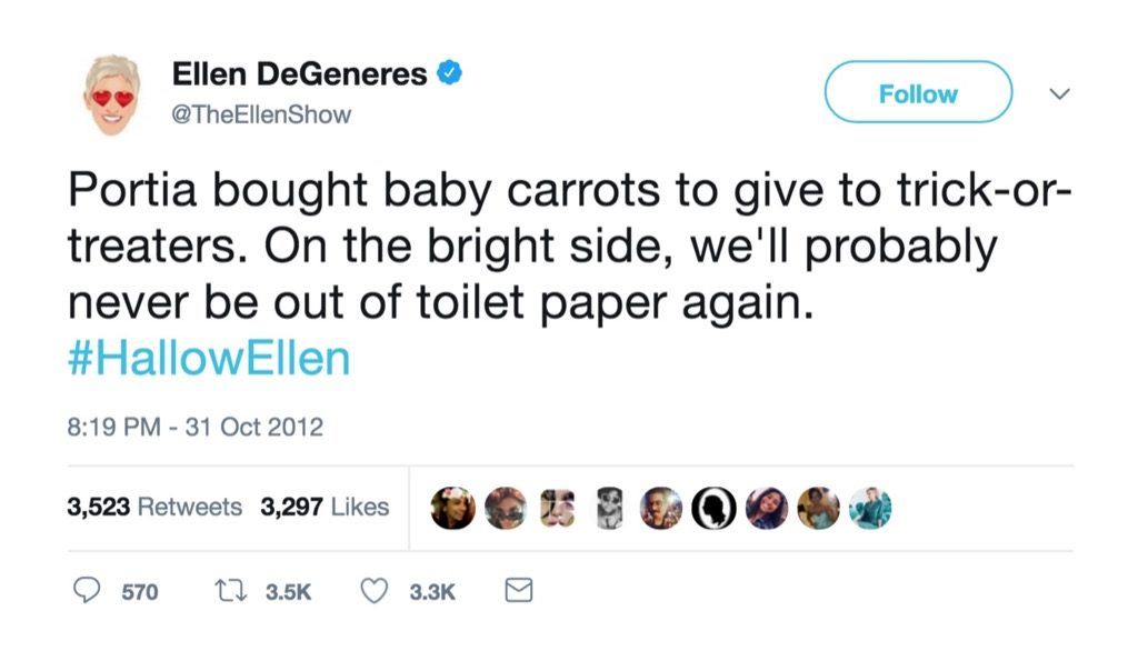エレン・デジェネレスおかしな有名人の結婚ツイート