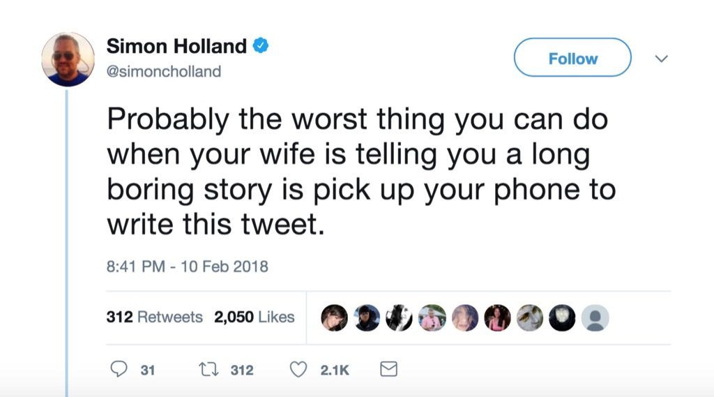 Les tweets de mariage de célébrités les plus drôles de Simon Holland