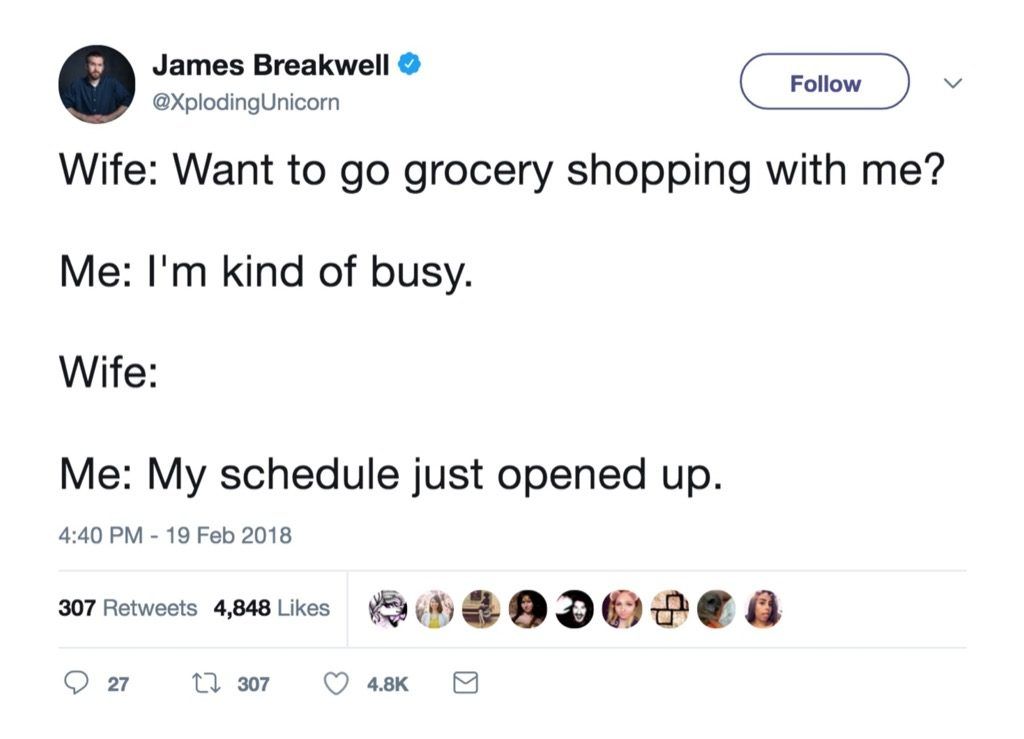 जेम्स ब्रेकवेल सबसे मजेदार सेलिब्रिटी शादी के ट्वीट