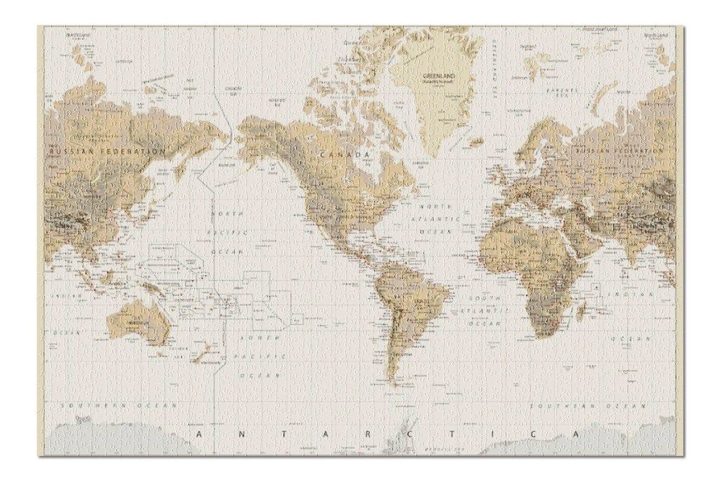 vintage mapa světa puzzle