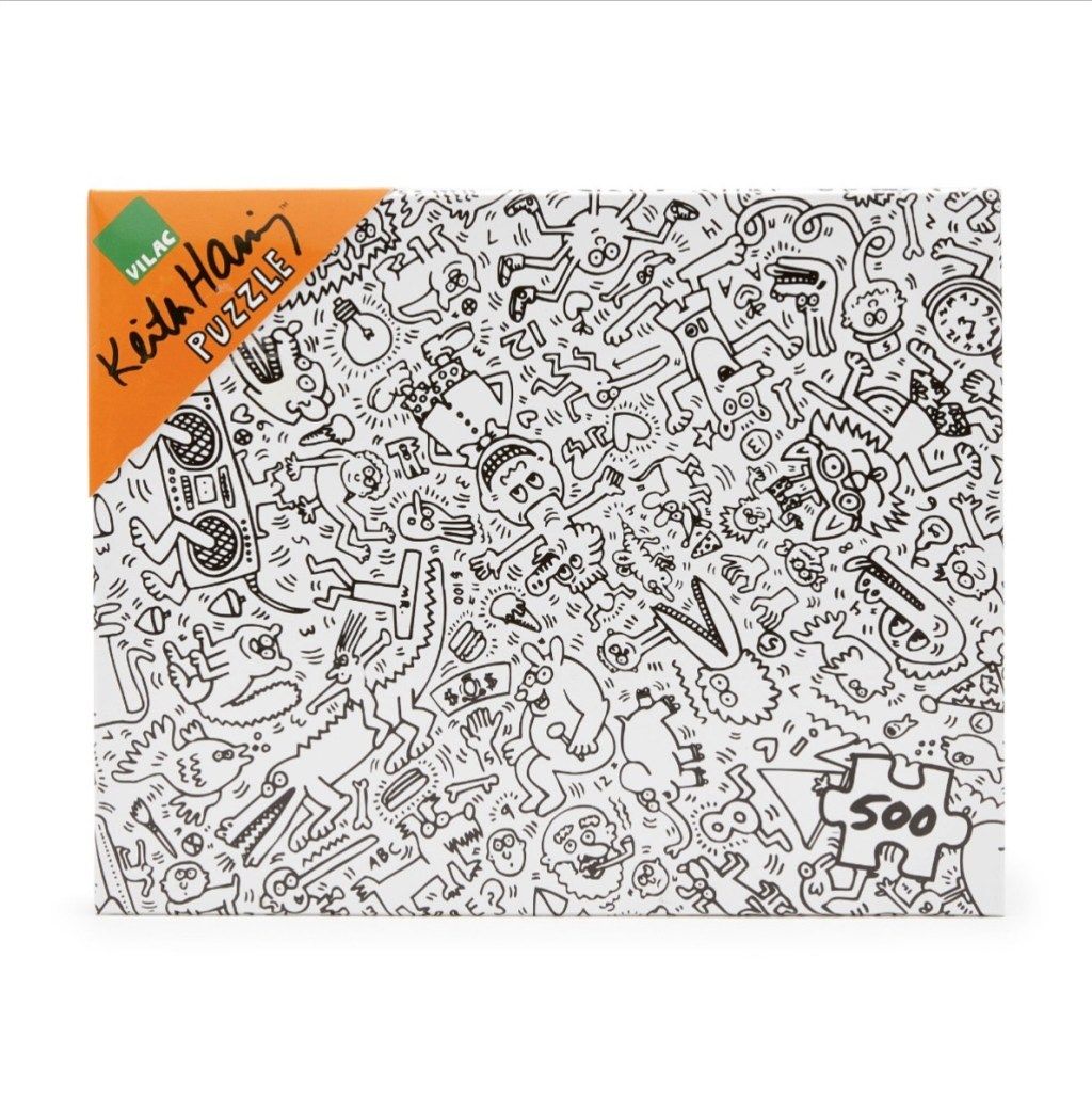 Schwarz-Weiß-Keith-Haring-Puzzle