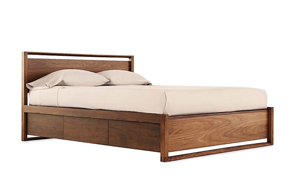 DWR Дървена рамка за легло с мебели за съхранение