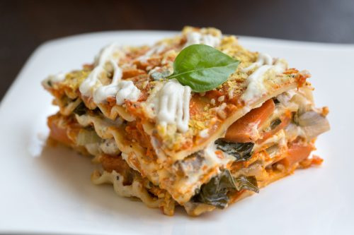   lasagna bí ngô thuần chay