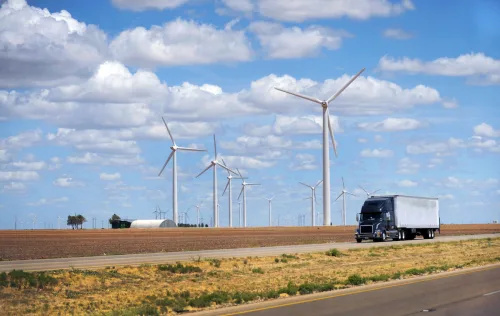   Sweetwater, Teksas'ta Elektrikli Rüzgar Türbinleri.