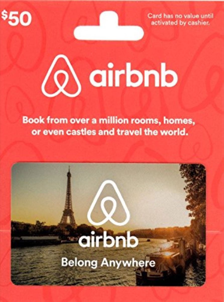 כרטיס מתנה של airbnb