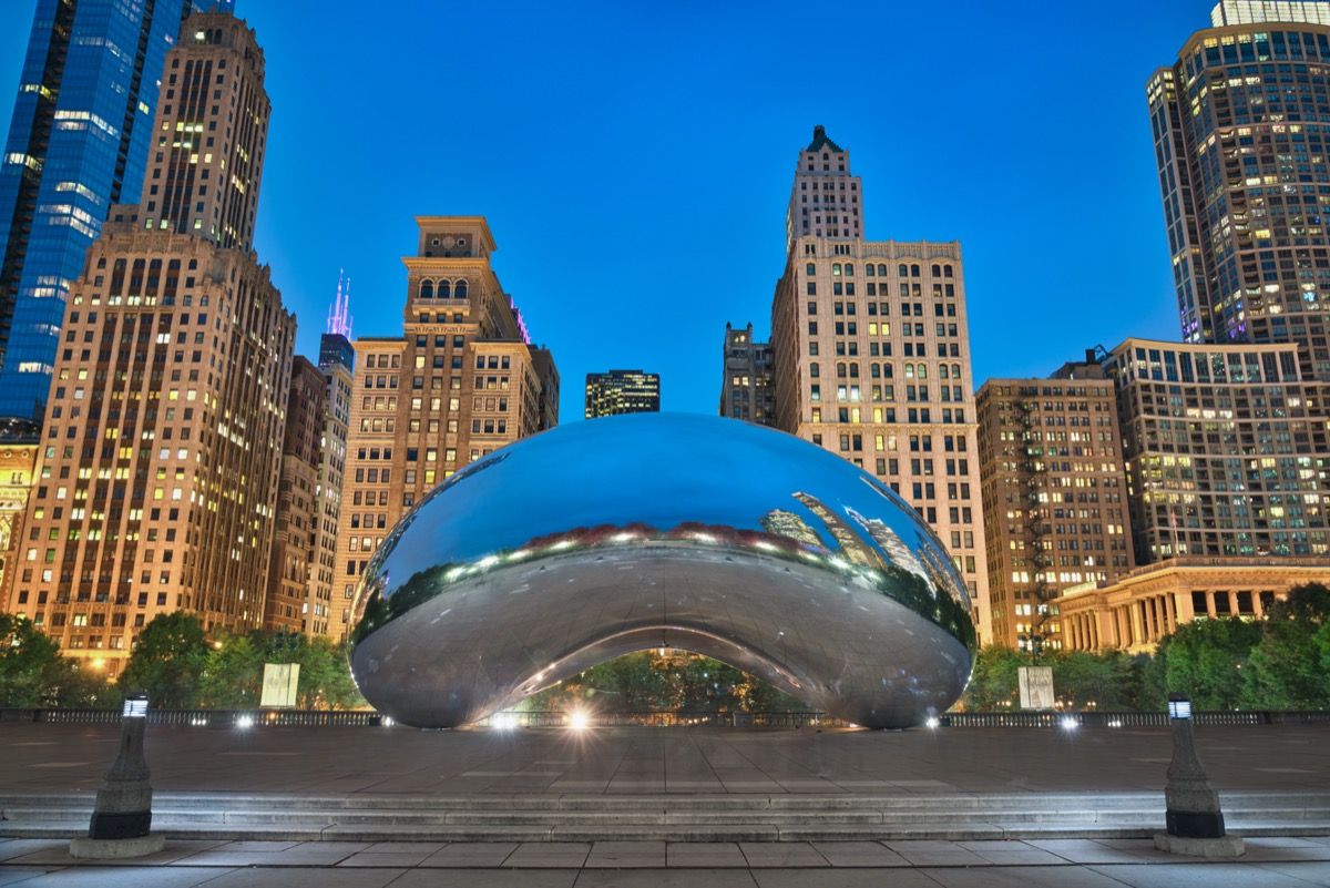 centrum miasta i fasola w Chicago, Illinois