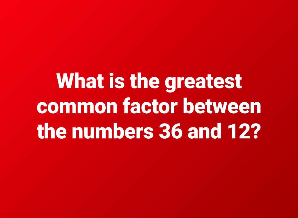 Máximo común factor de matemáticas de sexto grado