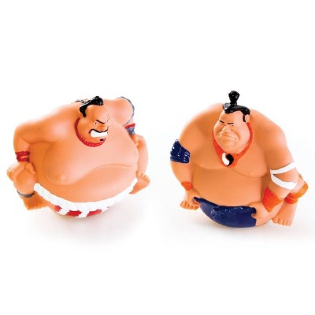dois brinquedos eletrônicos de lutador de sumô