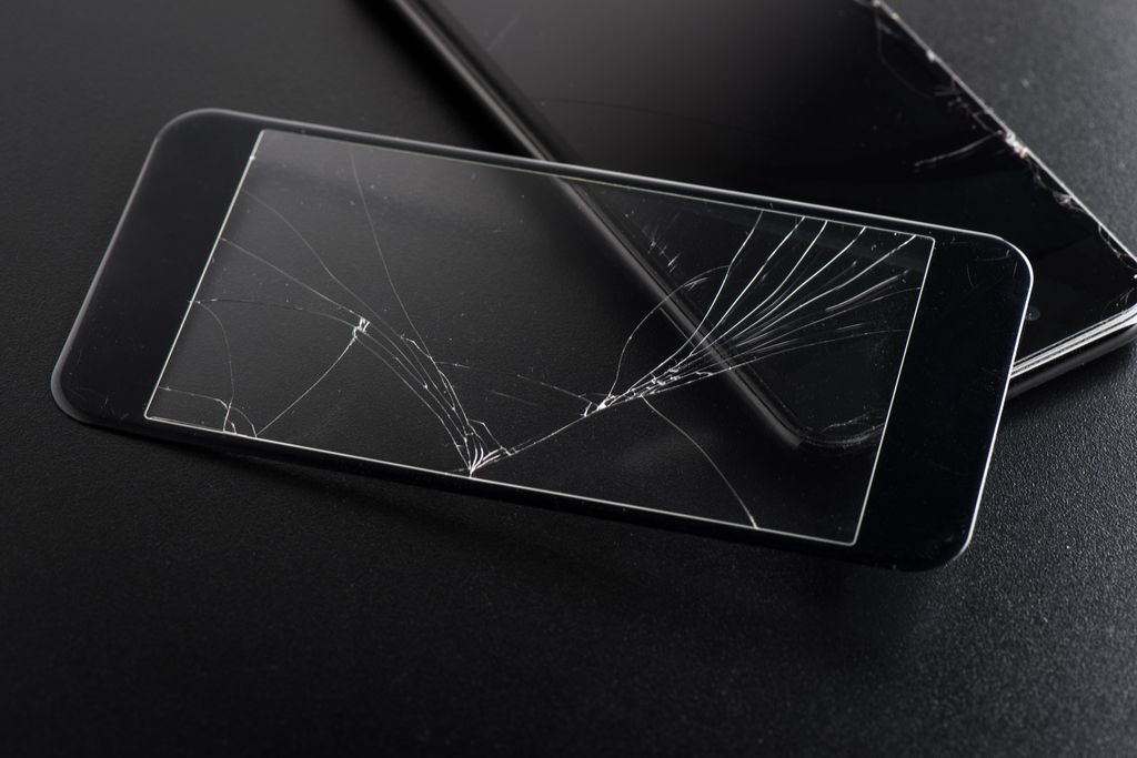 Cracked Screen Protector at Smartphone