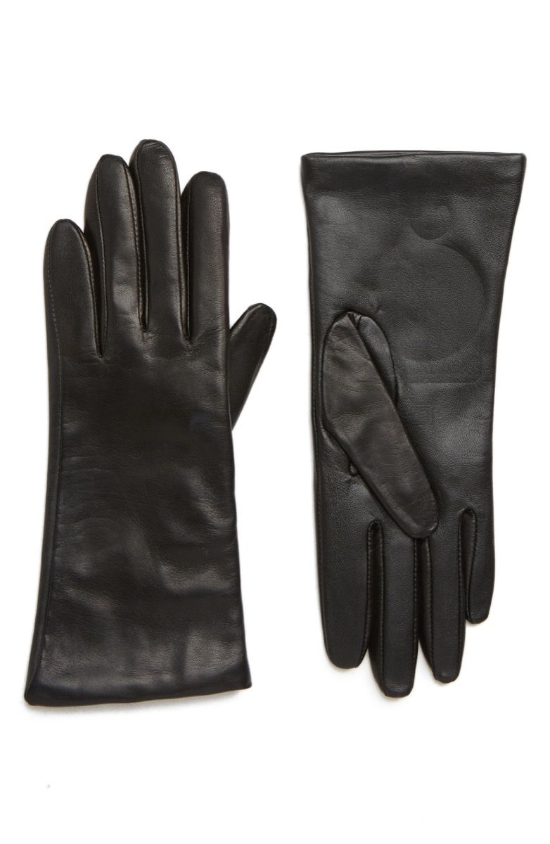 nordstrom črne usnjene rokavice