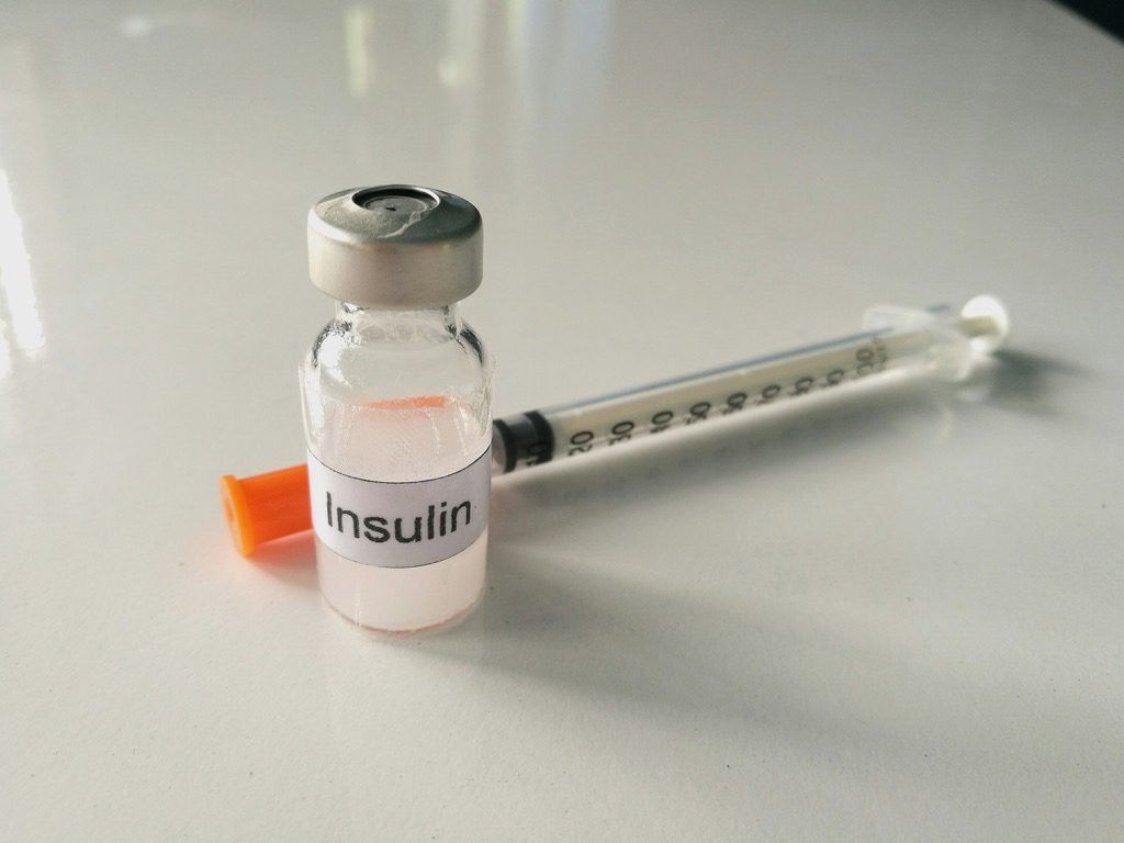 Frasco de insulina para diabetes
