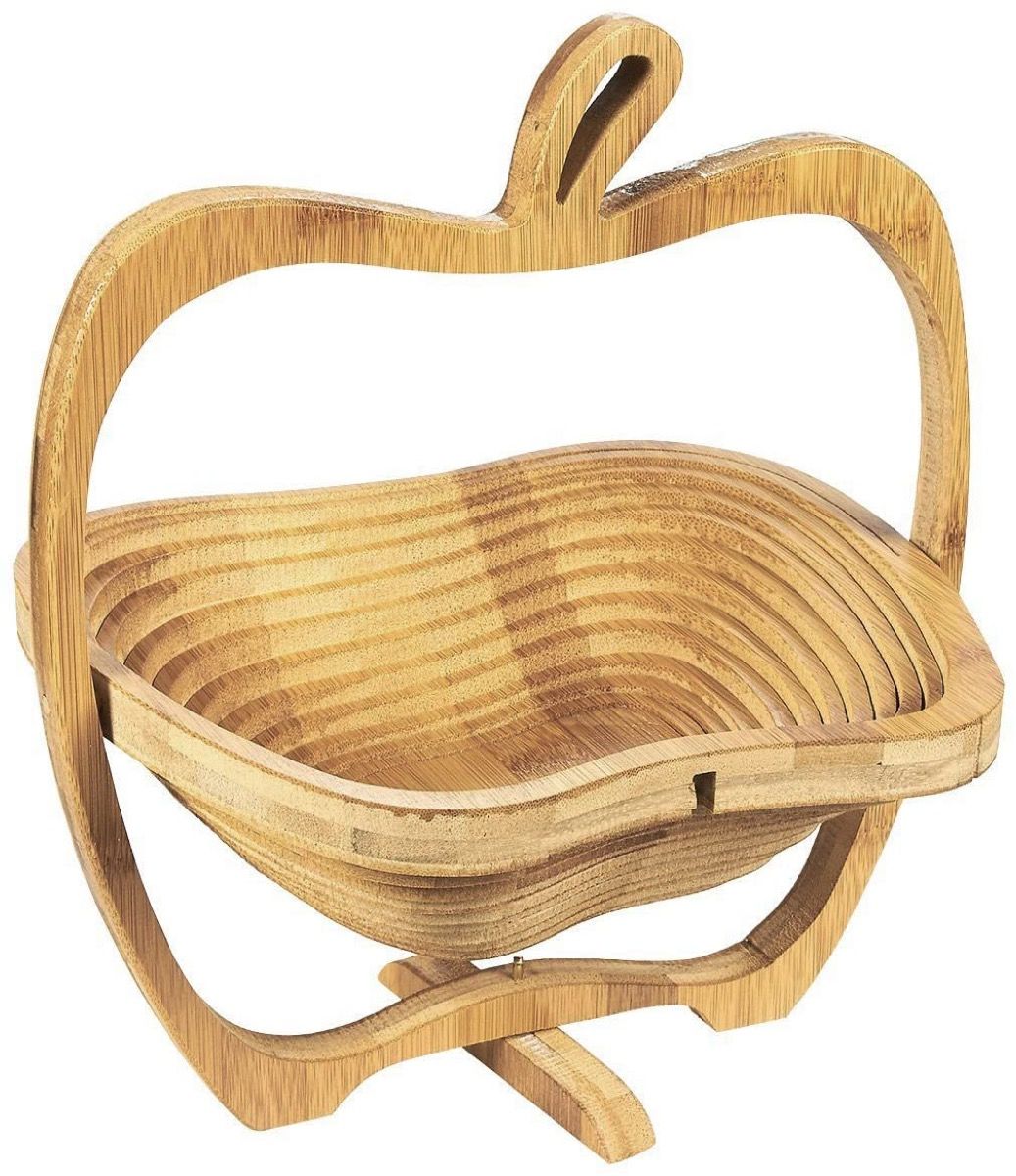 लकड़ी के सेब के आकार की टोकरी