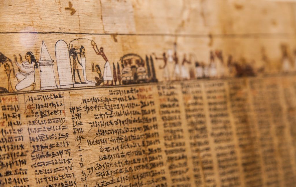 รายละเอียดหนังสือโบราณแห่งความตาย (1070 ปีก่อนคริสตกาล) ธีบส์ - อียิปต์ - ภาพ