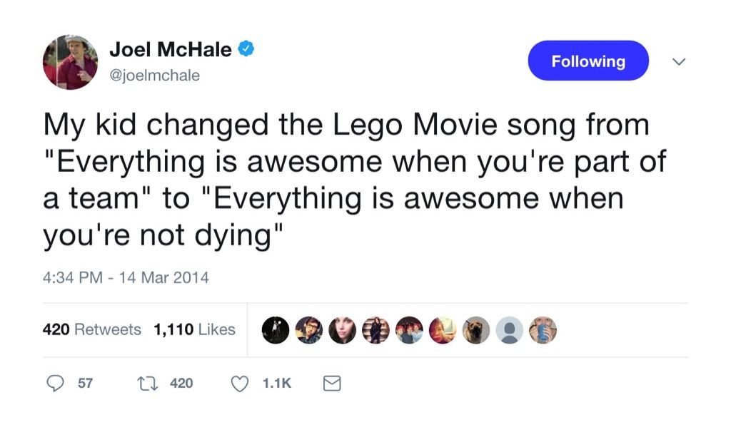 Joel McHale vtipný tweet