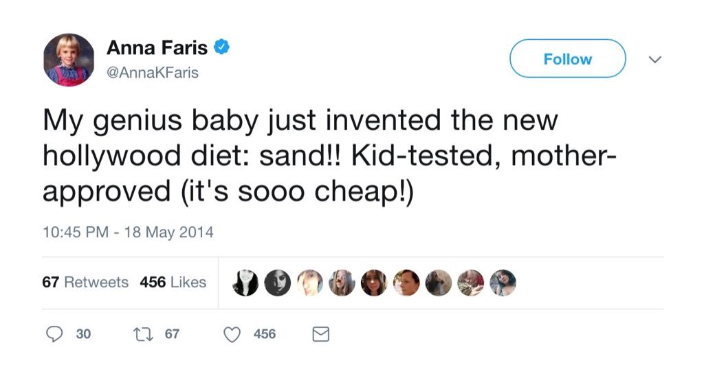 Anna Faris rodičovství tweet