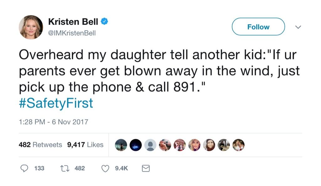 Kristen Bell vtipný tweet