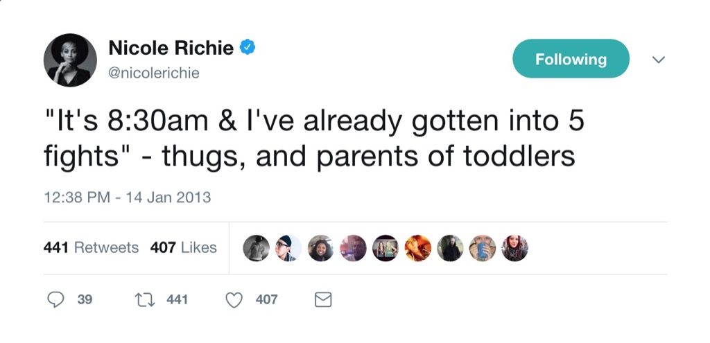 نيكول ريتشي تغريدة مضحكة