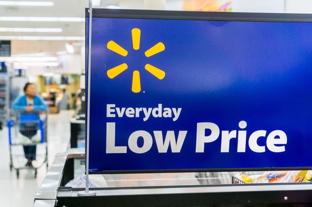 Walmart alledaagse lage prijs bord