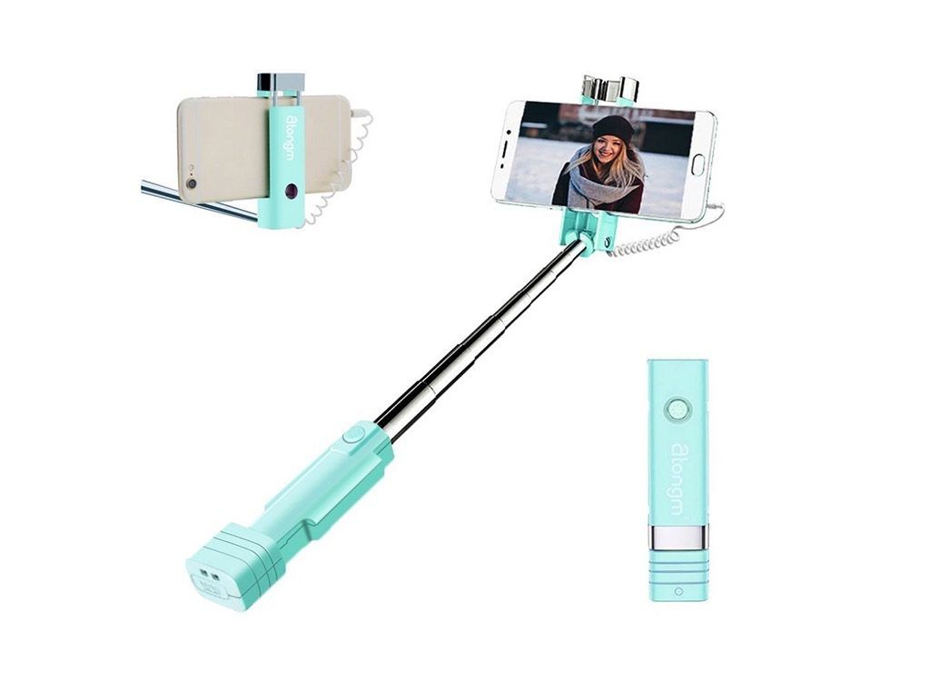 Teal selfie stick ubrukelige strålende produkter