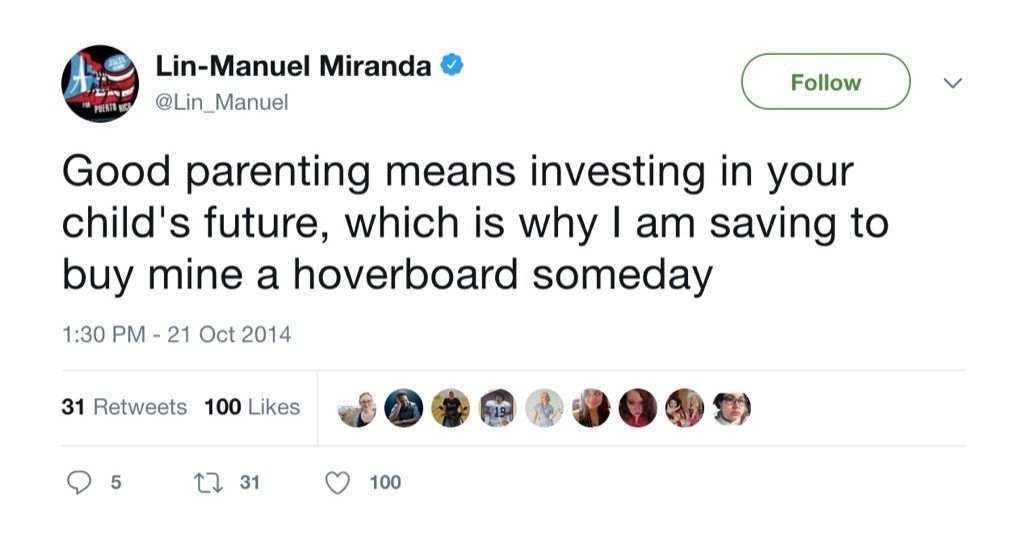 Lin Manuel Miranda Hoverboard ทวีตตลก