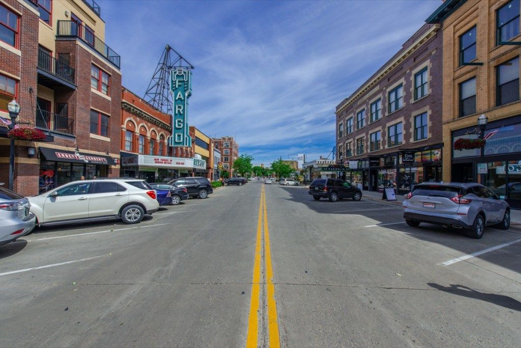 stadsbild foto Fargo, North Dakota på eftermiddagen